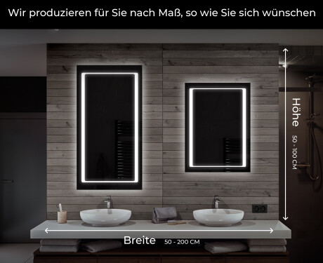 Rechteckiger Badspiegel mit LED Beleuchtung L61 #7