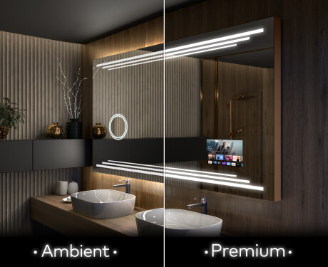 Rechteckiger Badspiegel mit LED Beleuchtung L75