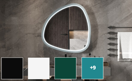 Unregelmäßiger LED-Spiegel mit hochglänzend lackiertem MDF-Rahmen L308