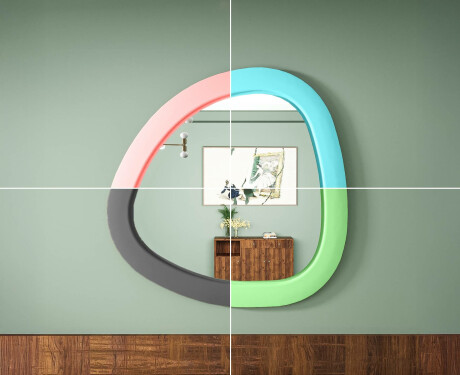 LED-Spiegel mit unregelmäßiger Form und lackiertem MDF-Rahmen L308 #6