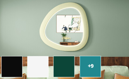 LED-Spiegel mit unregelmäßiger Form und lackiertem MDF-Rahmen L308