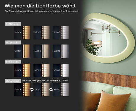 Asymmetrischer LED-Spiegel mit MDF-Rahmen L310 #5