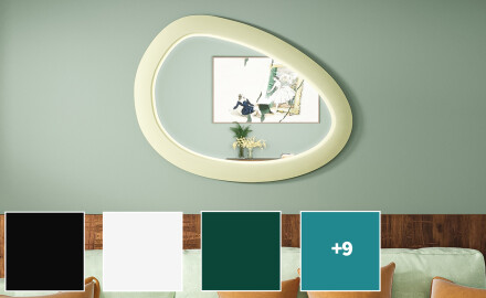 Asymmetrischer LED-Spiegel mit MDF-Rahmen L310