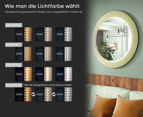 LED-Spiegel mit MDF in rundem, lackiertem Rahmen L306 #5