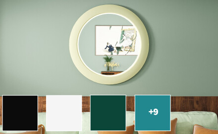 LED-Spiegel mit MDF in rundem, lackiertem Rahmen L306