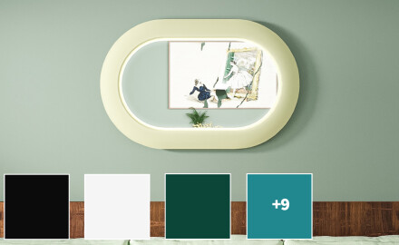 Moderner LED-Spiegel in Stadionform mit MDF-Rahmen L307