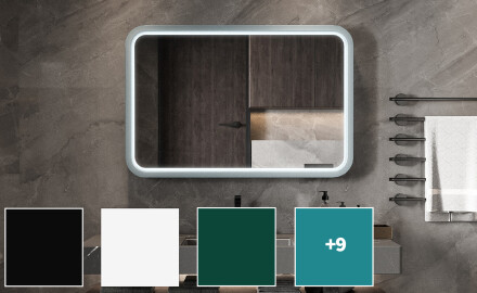 Abgerundeter LED-Spiegel mit lackiertem MDF-Rahmen L305