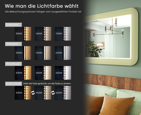 Abgerundeter LED-Spiegel in glänzendem MDF-Rahmen L305 #5