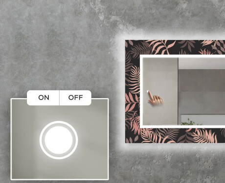 Dekorativer Spiegel mit LED-Beleuchtung für das Wohnzimmer - Jungle #4