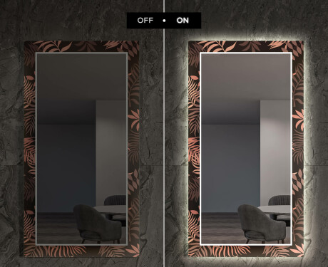 Dekorativer Spiegel mit LED-Beleuchtung für das Wohnzimmer - Jungle #7