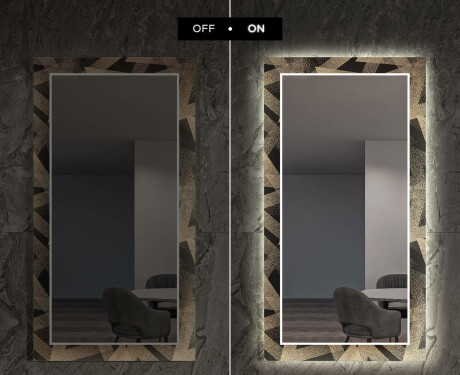 Dekorativer Spiegel mit LED-Beleuchtung für das Wohnzimmer - Dottet Triangles #7