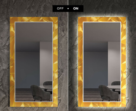 Dekorativer Spiegel mit LED-Beleuchtung für den Flur - Gold Triangles #7