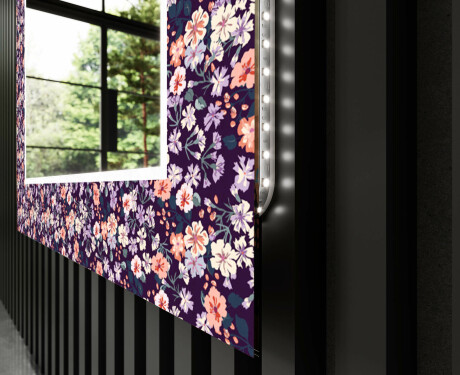 Hinterleuchteter dekorativer Spiegel für das Badezimmer - Elegant Flowers #11