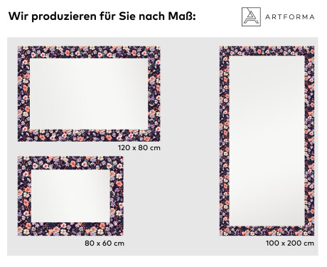 Hinterleuchteter dekorativer Spiegel für das Badezimmer - Elegant Flowers #2