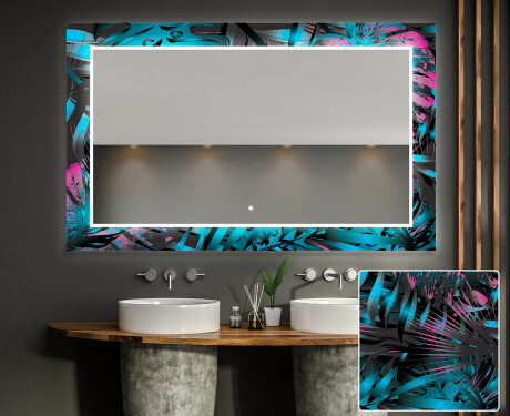 Hinterleuchteter dekorativer Spiegel für das Badezimmer - Fluo Tropic