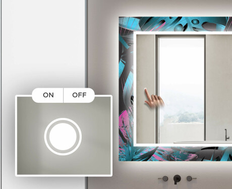 Hinterleuchteter dekorativer Spiegel für das Badezimmer - Fluo Tropic #4