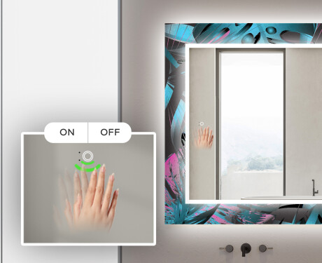 Hinterleuchteter dekorativer Spiegel für das Badezimmer - Fluo Tropic #5