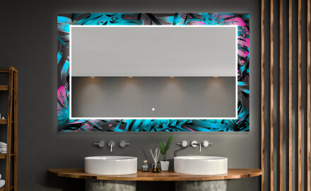 Hinterleuchteter dekorativer Spiegel für das Badezimmer - Fluo Tropic