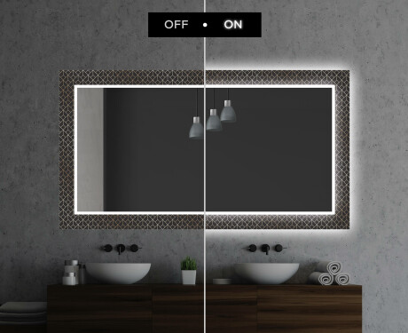 Hinterleuchteter dekorativer Spiegel für das Badezimmer - Golden Lines #7
