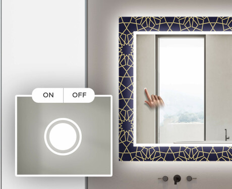 Hinterleuchteter dekorativer Spiegel für das Badezimmer - Ornament #4