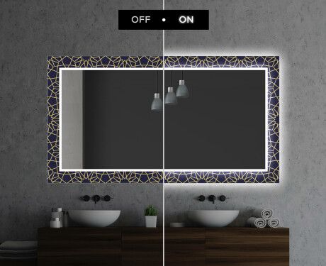 Hinterleuchteter dekorativer Spiegel für das Badezimmer - Ornament #7