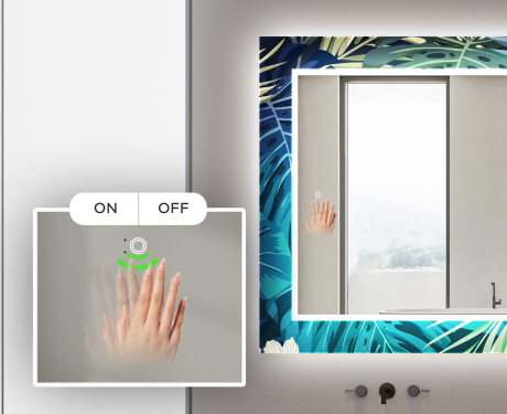 Hinterleuchteter dekorativer Spiegel für das Badezimmer - Tropical #5
