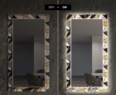 Dekorativer Spiegel mit LED-Beleuchtung für das Esszimmer - Marble Pattern #7