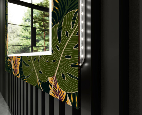 Dekorativer Spiegel mit LED-Beleuchtung für den Flur - Botanical Flowers #11