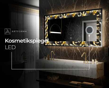 Hinterleuchteter dekorativer Spiegel - Floral Symmetries #8