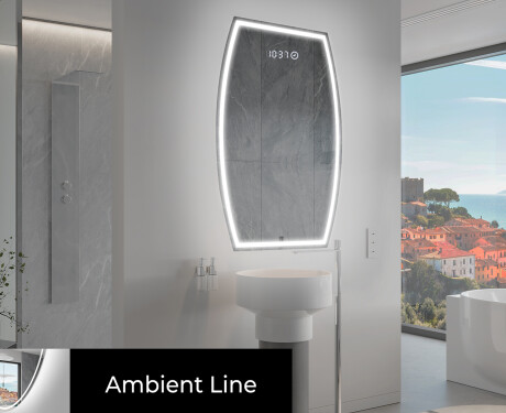 Unregelmäßiger asymmetrischer Spiegel mit LED Beleuchtung M223 #3