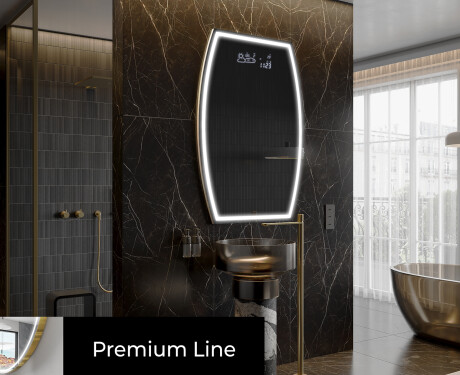 Unregelmäßiger asymmetrischer Spiegel mit LED Beleuchtung M223 #4