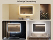 Rechteckiger Spiegel für Bad mit Beleuchtung LED 100x70cm mit Dual color, Touch Schalter, Heizmatte #2