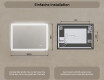 Rechteckiger Spiegel für Bad mit Beleuchtung LED 100x70cm mit Dual color, Touch Schalter, Heizmatte #8