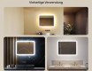 Abgerundeter Badezimmerspiegel mit LED-Beleuchtung, 80×60 cm, zweifarbig, Touch‑Schalter, Heizmatte #2