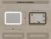 Abgerundeter Badezimmerspiegel mit LED-Beleuchtung, 80×60 cm, zweifarbig, Touch‑Schalter, Heizmatte #8