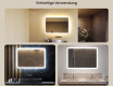 Abgerundeter Badezimmerspiegel mit LED-Beleuchtung, 100×70 cm, zweifarbig, Touch‑Schalter, Heizmatte #2