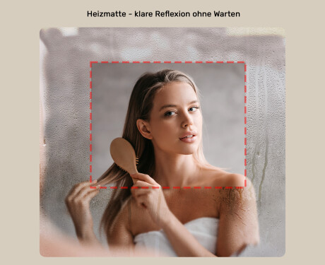 Beleuchteter Badezimmerspiegel, 80×50 cm, zweifarbig, Touch‑Schalter, Heizmatte #5