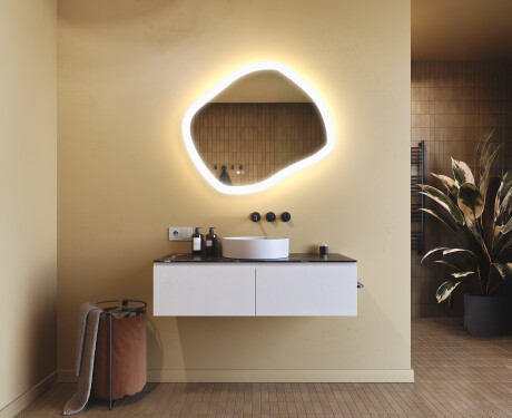 Badezimmerspiegel mit Beleuchtung, 74×64 cm, Dual-Farbtemperatur, Touch-Schalter, Heizmatte #9