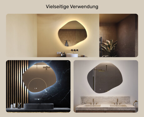 Badezimmerspiegel mit Beleuchtung, 94×84 cm, zweifarbig, Touch‑Schalter, Heizmatte #2