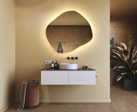 Badezimmerspiegel mit Beleuchtung, 104×94 cm, zweifarbig, Touch‑Schalter, Heizmatte #9