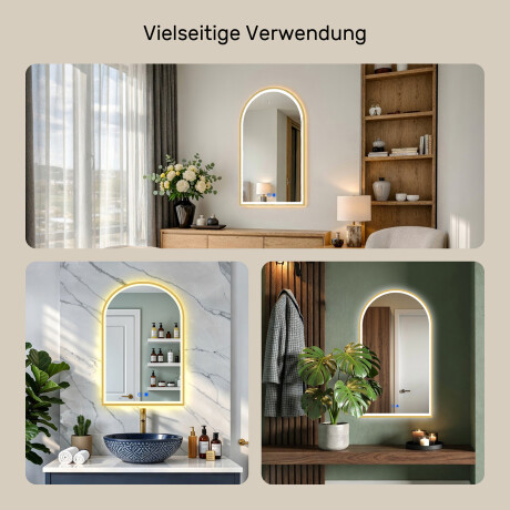 Unregelmäßiger LED-beleuchteter Spiegel in einem goldenen Aluminiumrahmen #4