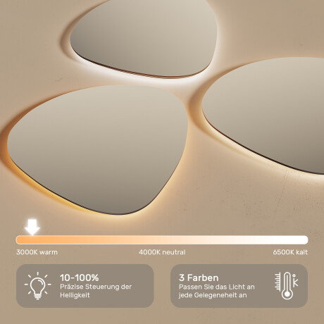 Unregelmäßiger LED-beleuchteter Spiegel in einem goldenen Aluminiumrahmen #5