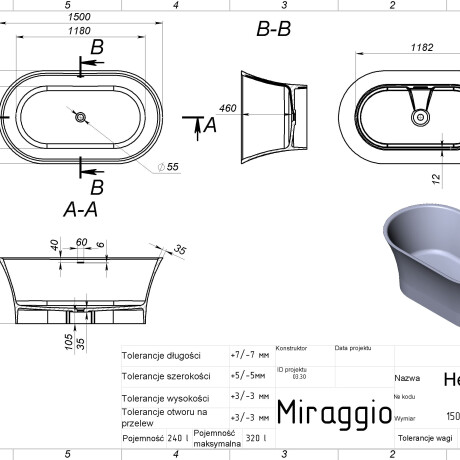 Badewanne HELGA MIRASOFT #1