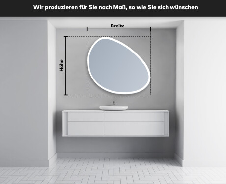 Unregelmäßiger asymmetrischer Spiegel mit LED Beleuchtung H222 #5