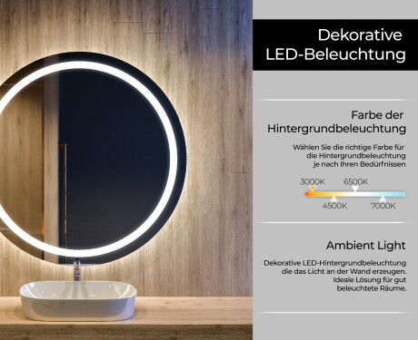 Runder Badspiegel mit LED Beleuchtung L99 #4