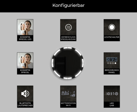 Runder Badspiegel mit LED Beleuchtung L120 #8