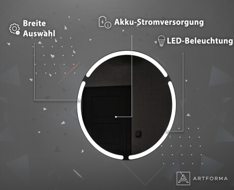 Batteriebetriebener LED Runde Spiegel L119 #4