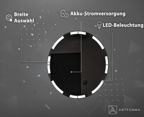 Batteriebetriebener LED Runde Spiegel L120 #4