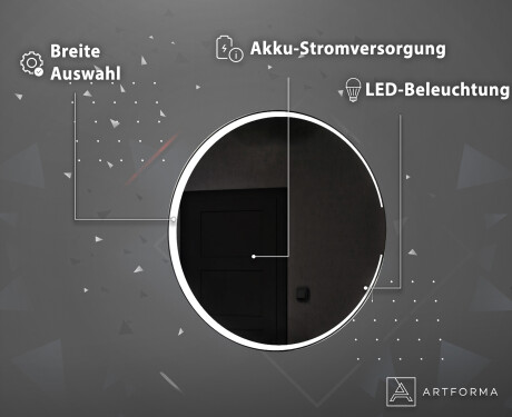 Batteriebetriebener LED Runde Spiegel L123 #4