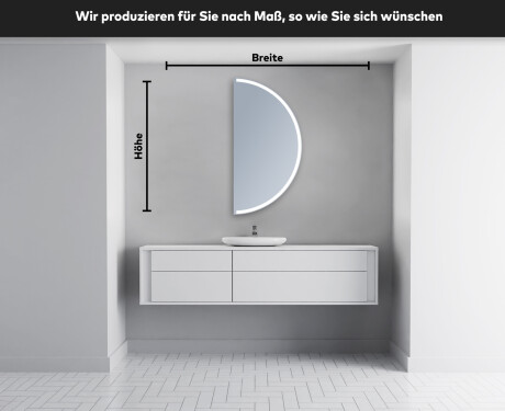Runder Badspiegel angeschnitten mit LED beleuchting A222 #5